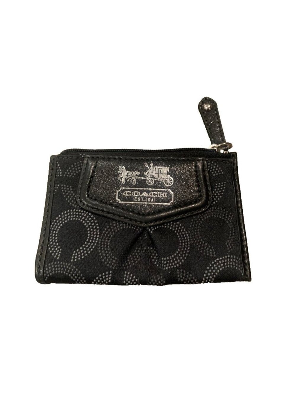 Coach Madison Dotted Mini Skinny Coin Pouch Black